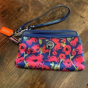 Coach floral wristlet